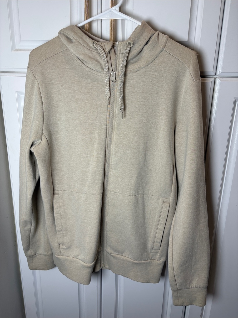 GAP Men's Zip-Up Hoodie in Light Tan